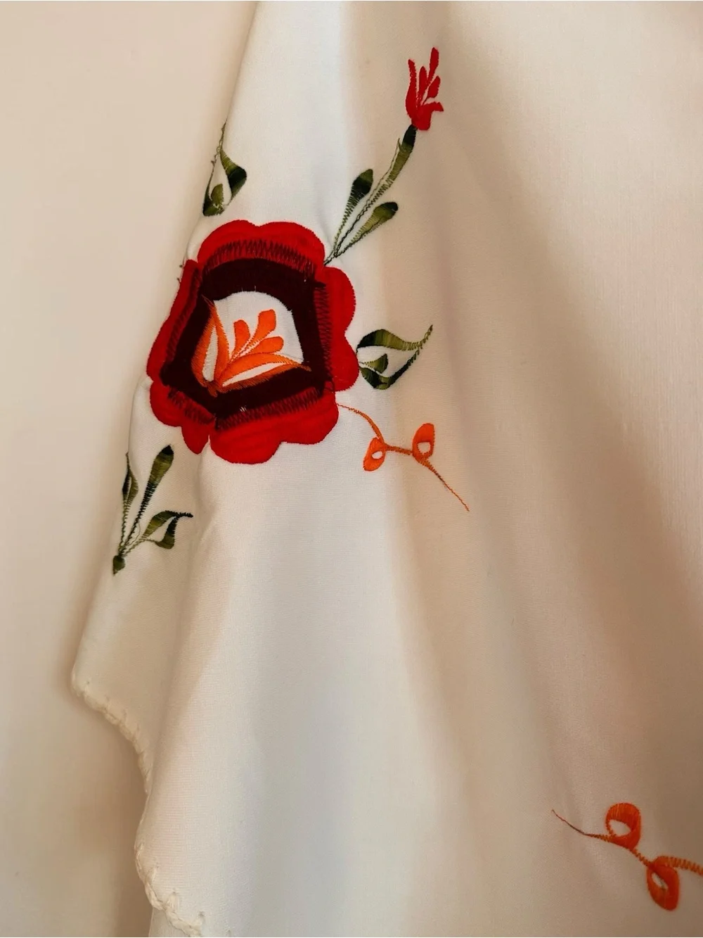 Vintage Boho Embroidered Shawl